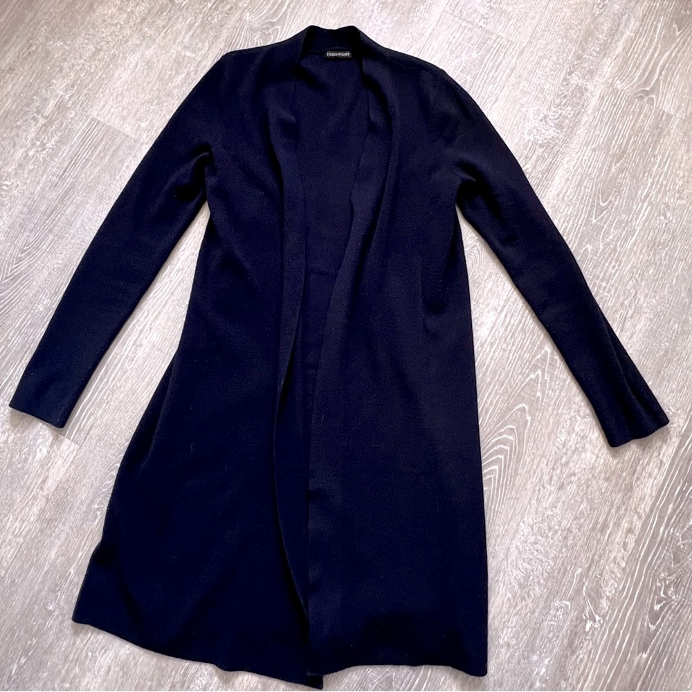 Eileen Fisher wool blend open cardigan